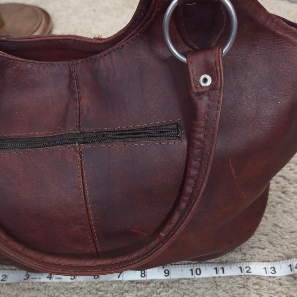 Handmade in Mexico- Red Bark Woven Leather Shoulder Bag - Picture 14 of 14